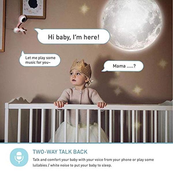 Lollipop Baby Camera with True Crying Detection, Smart Baby Monitor with Camera and Audio with Two Way Talk Back Comes with Infrared Night Vision | Ideal Gift for Baby Shower (Turq