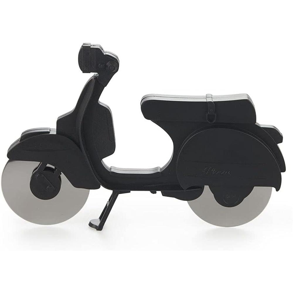 Corta Pizza Scooter Negro de Acero Inoxidable