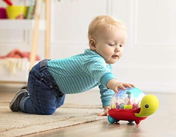 B. toys – Ball Popper & Walker – Push Toy for Baby, Toddler – Light-Up Turtle Toy for Crawling Or Walking – Removable Handle – 1 Year + – Walk ‘n’ POP!