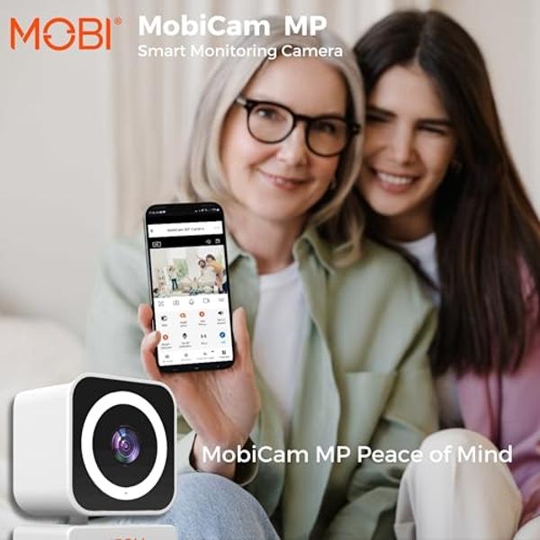 MobiCam MP Smart Home/Office Camera with 3MP Resolution, 2-Way Audio, Night Vision, 30-Second Setup, Dual WiFi (2.4GHz & 5GHz), BLE Connectivity – High-Resolution IP Monitoring Cam
