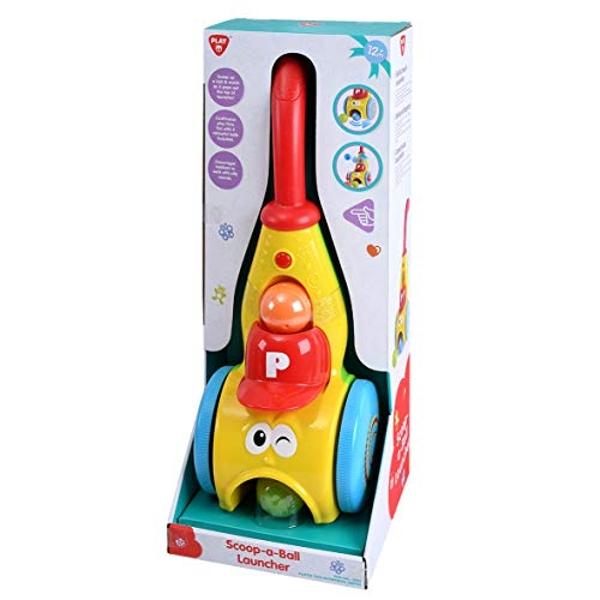 Play Baby Push Walker & Whirl Scoop A Ball Launcher Walker Toddler Music Walking Push Toy Early Education Toy for 12 Months+ Old,2995