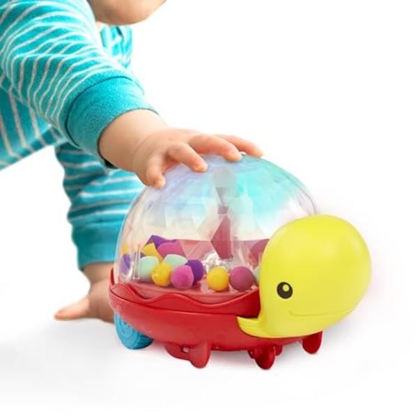 B. toys – Ball Popper & Walker – Push Toy for Baby, Toddler – Light-Up Turtle Toy for Crawling Or Walking – Removable Handle – 1 Year + – Walk ‘n’ POP!
