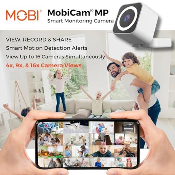 MobiCam MP Smart Home/Office Camera with 3MP Resolution, 2-Way Audio, Night Vision, 30-Second Setup, Dual WiFi (2.4GHz & 5GHz), BLE Connectivity – High-Resolution IP Monitoring Cam