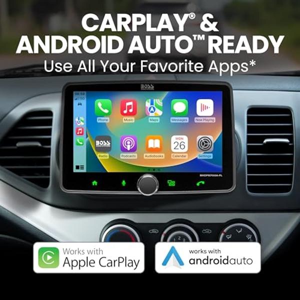 BOSS Audio Systems BVCP9700A-FL Single DIN Car Stereo Wireless Apple CarPlay, Android Auto, 7 Inch Touchscreen, Bluetooth, AM/FM Radio Receiver