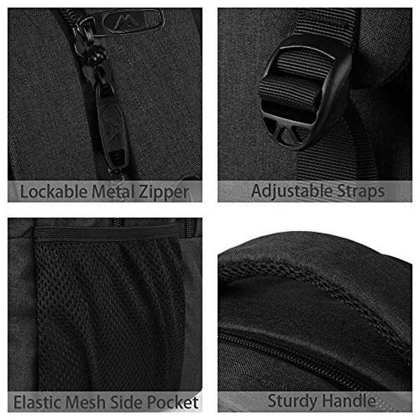 MATEIN Business Laptop Backpack, 15.6 Inch Travel Laptop Bag Rucksack with USB Charging Port, Water-Resistant Bag Daypack for Work College Computer Men Women Backpack, Black