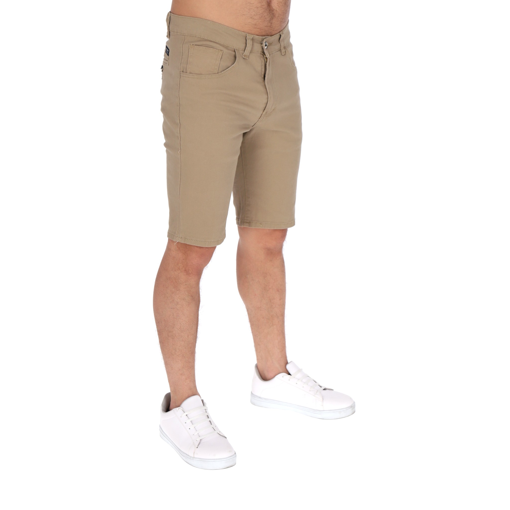 Bermuda Gabardina para hombre Beige Stretch CHB Chili Beans Clothing Co.