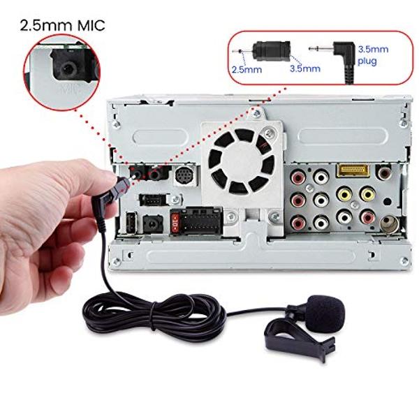 weishan Car Microphone 3.5mm, Car Radio Mic Replacement for Pioneer Kenwood Boss JVC Sony Jensen Alpine Stereo Vehicle Head Unit Enabled Audio GPS DVD - External Hands Free Assembl