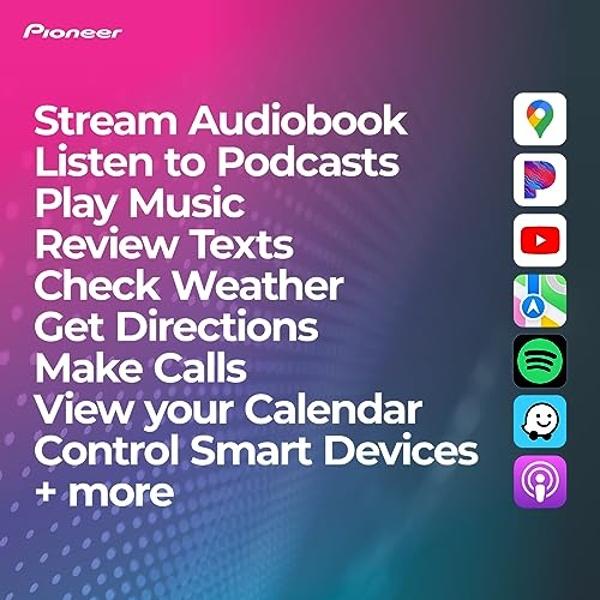 Pioneer DMH-W2770NEX Digital Multimedia Receiver with Wireless Apple CarPlay and Android Auto, 6.8" Capacitive Touchscreen, Double-DIN, Built-in Bluetooth and WiFi, Amazon Alexa vi