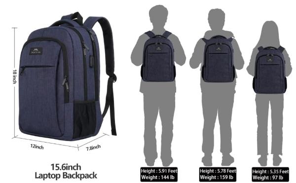 MATEIN Laptop Backpack,Slim Travel Backpack with Laptop Compartment for Men Women,College Daypack Gift Computer Bag fits 15.6 Inch Notebook, Blue