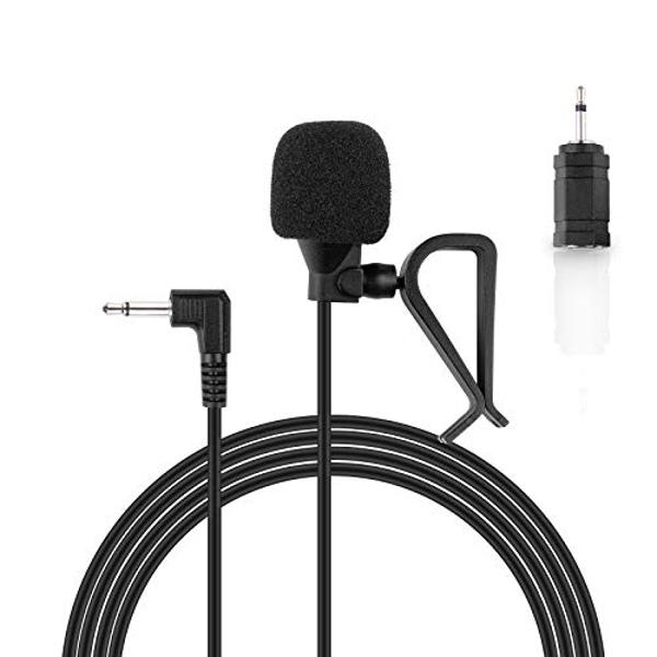 weishan Car Microphone 3.5mm, Car Radio Mic Replacement for Pioneer Kenwood Boss JVC Sony Jensen Alpine Stereo Vehicle Head Unit Enabled Audio GPS DVD - External Hands Free Assembl