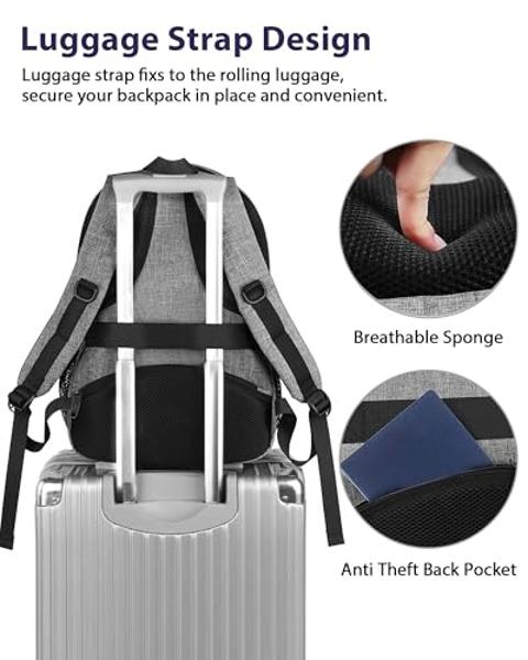 MATEIN Travel Laptop Backpack, 17 Inch Business Flight Approved Carry on Backpack, TSA Large Computer Bag for Men Women with USB Port and Trolley Sleeve, College School Tactical Bo