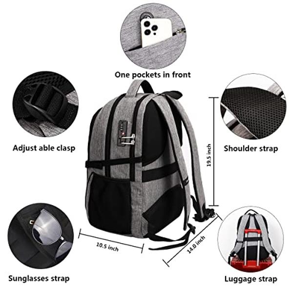 SHRRADOO Anti Theft Laptop Backpack Travel Backpacks with usb Charging Port for Women Men College Backpack Computer Bag Fits 17 Inch Laptop,Black