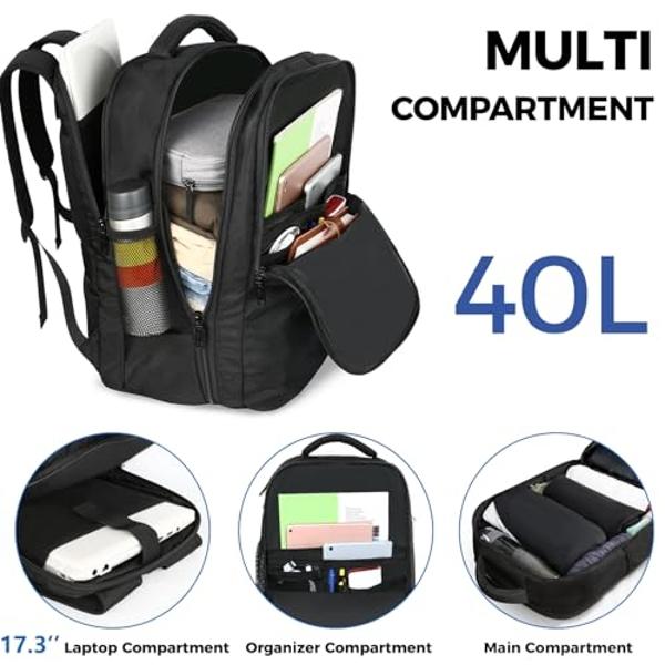 Z-MGKISS Extra Large Travel Backpack, 52L TSA Backpack 17.3 Inch, Anti-Theft 17 Inch Big Business Laptop Backpack for Men & Women, Water Resistant College Rucksack Bag with USB Por