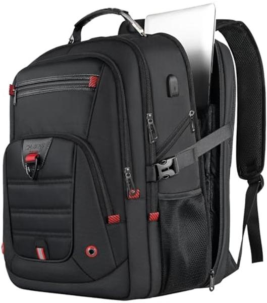 Z-MGKISS Extra Large Travel Backpack, 52L TSA Backpack 17.3 Inch, Anti-Theft 17 Inch Big Business Laptop Backpack for Men & Women, Water Resistant College Rucksack Bag with USB Por