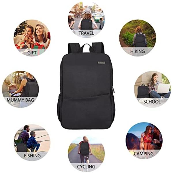 MAXTOP Deep Storage Laptop Backpack with USB Charging Port[Water Resistant] College Computer Bookbag Fits 15 Inch Laptop Black