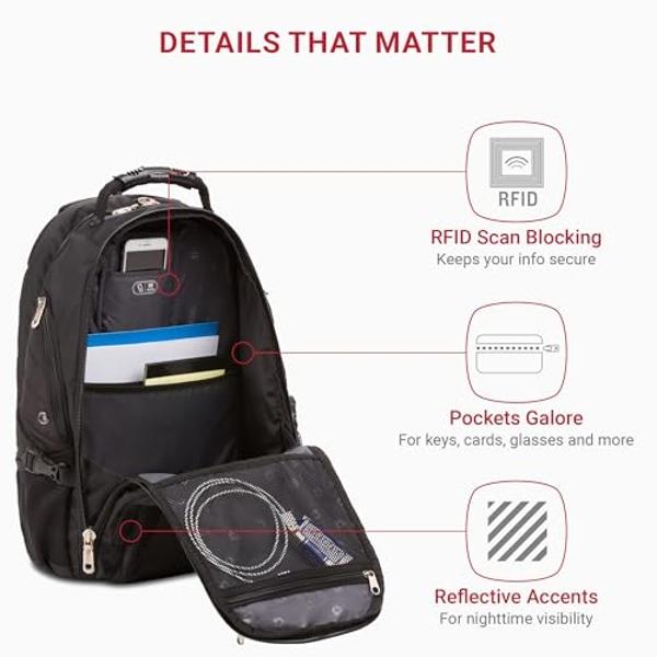 SwissGear 1900 Scansmart TSA 17 Laptop Backpack, Black, 19-Inch