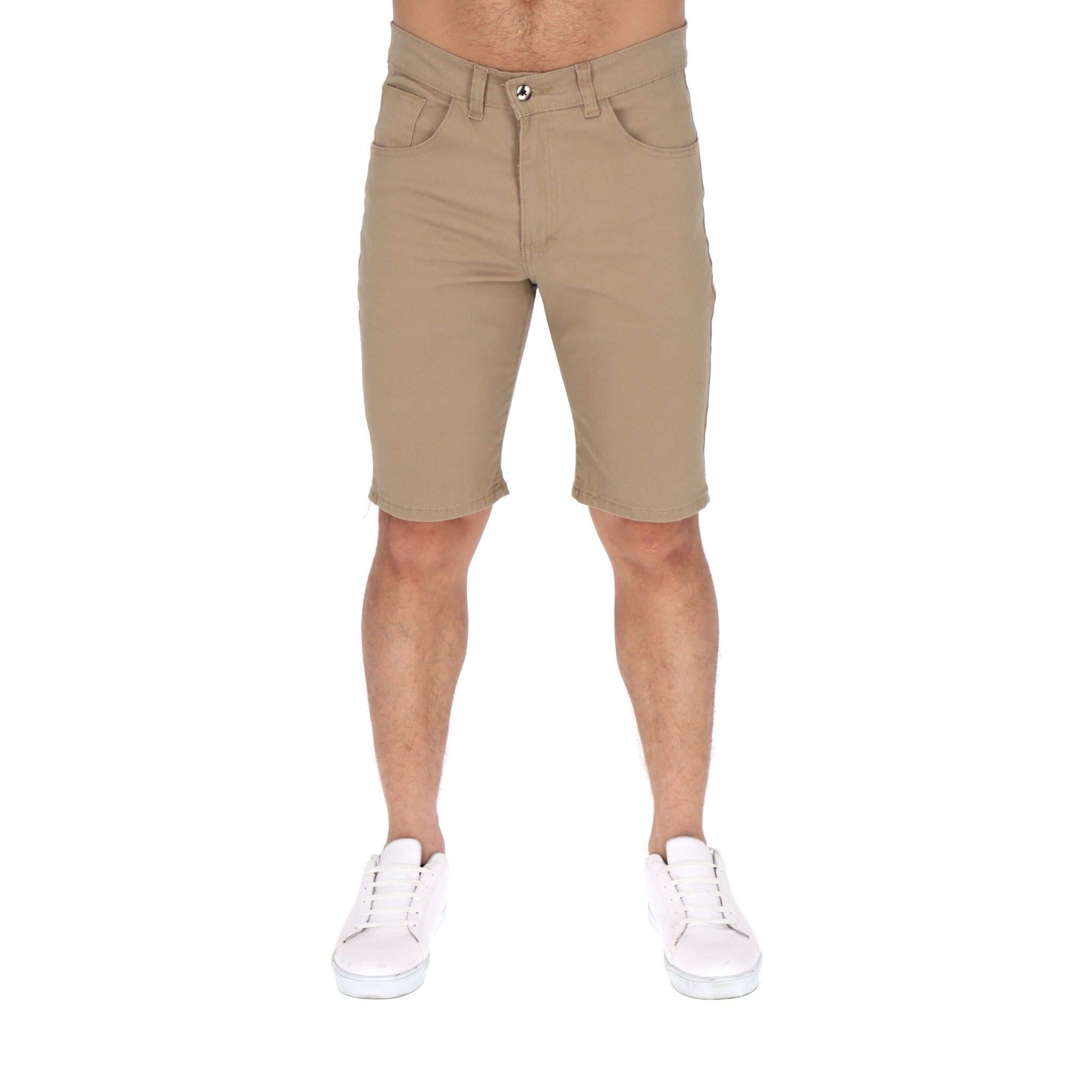 Bermuda Gabardina para hombre Beige Stretch CHB Chili Beans Clothing Co.