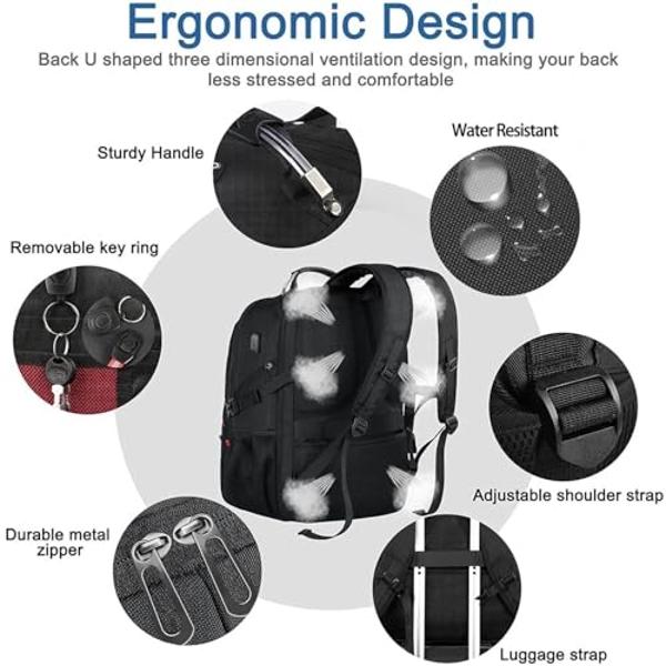 Z-MGKISS Extra Large Travel Backpack, 52L TSA Backpack 17.3 Inch, Anti-Theft 17 Inch Big Business Laptop Backpack for Men & Women, Water Resistant College Rucksack Bag with USB Por