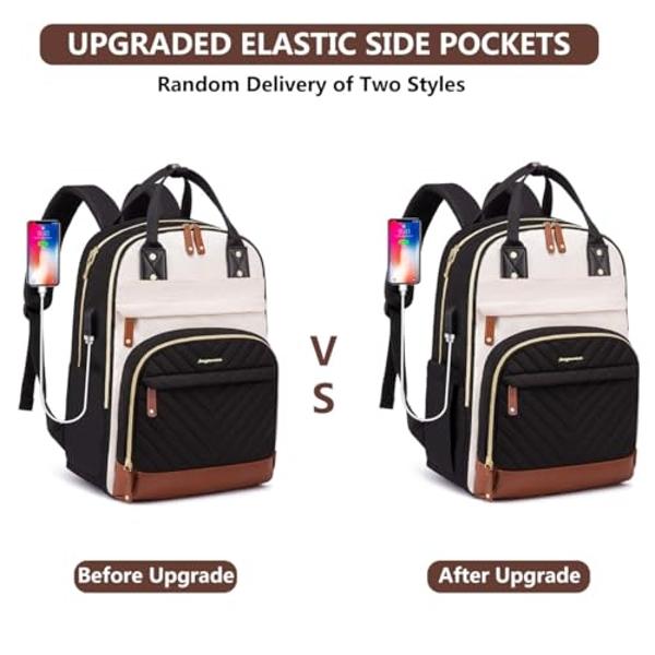 Laptop Backpack for Women Bag - 15.6 inch Work Travel Backpack with USB Charger College Bookbag Waterproof Business Computer Backpack Anti-theft Casual Backpacks for Nurse Teacher 
