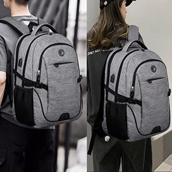 SHRRADOO Anti Theft Laptop Backpack Travel Backpacks with usb Charging Port for Women Men College Backpack Computer Bag Fits 17 Inch Laptop,Black
