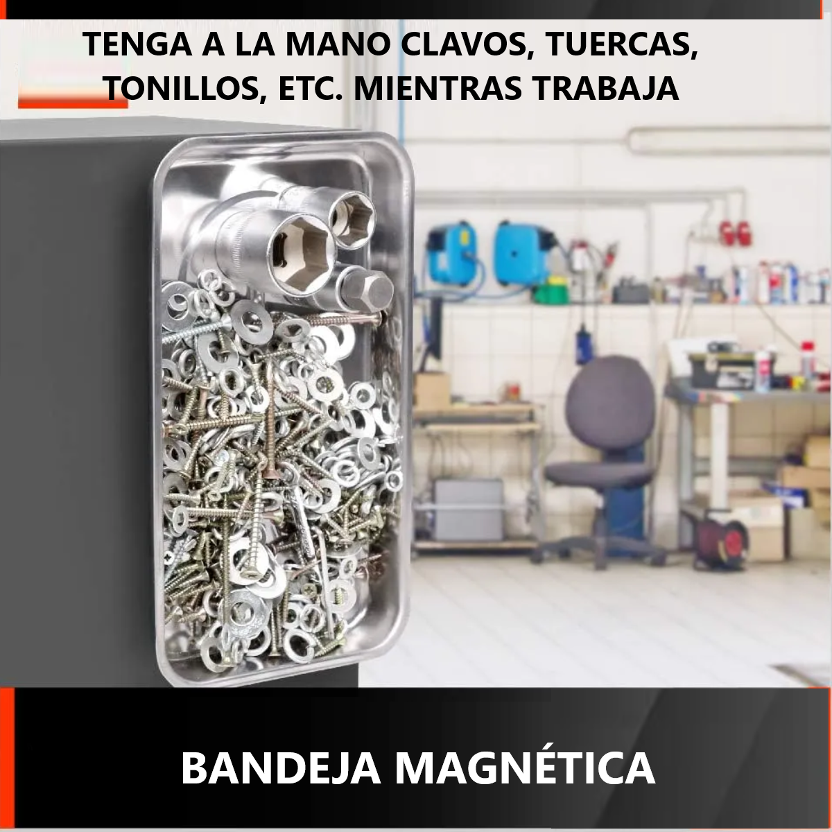 Set 4 Bandejas Charolas Magnéticas De Acero Inoxidable Multiusos