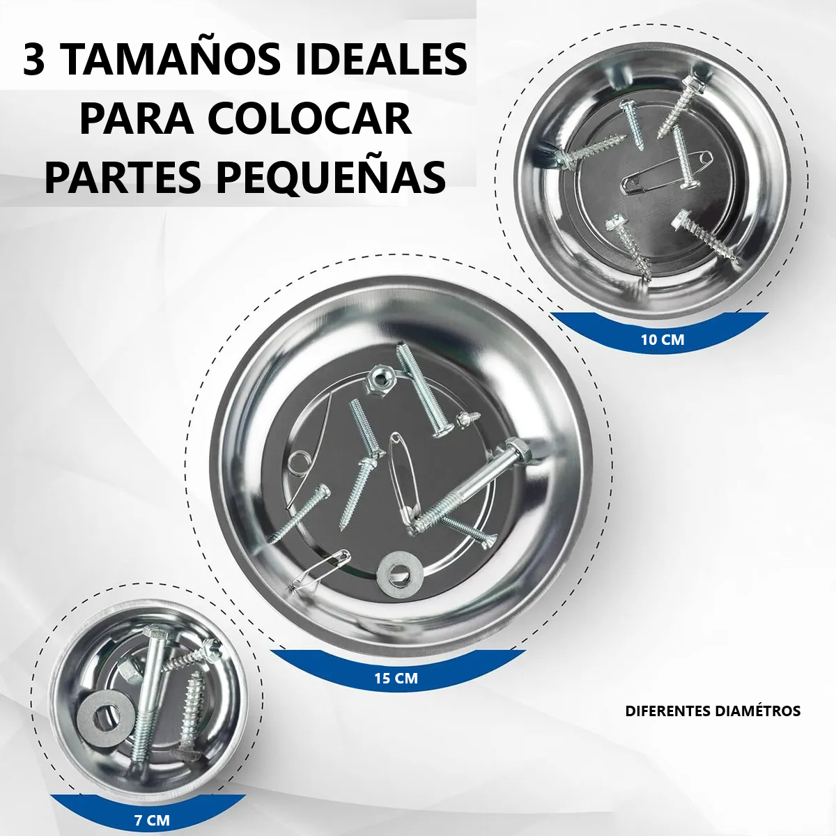 Set De 3 Bandejas Magnéticas De Acero Inoxidable Multiusos
