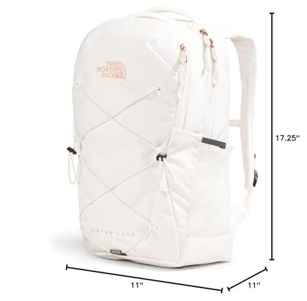 THE NORTH FACE Women's Jester Luxe Everyday Laptop Backpack, Gardenia White/Burnt Coral Metallic, One Size