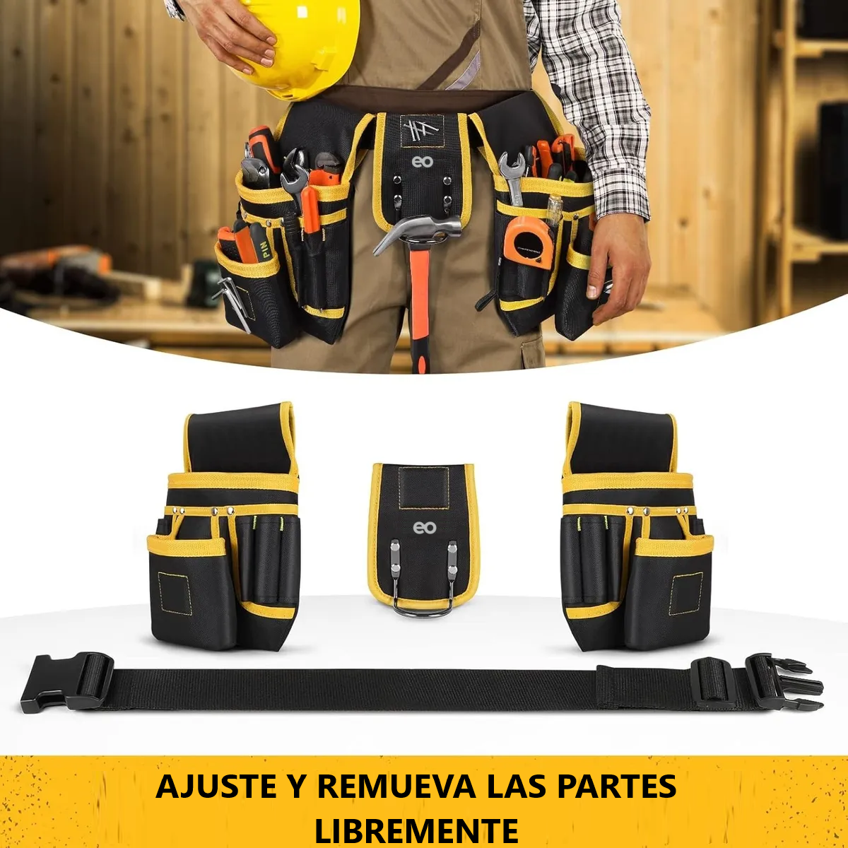 Bolsas Portaherramientas Cangurera Para Electricistas Negro