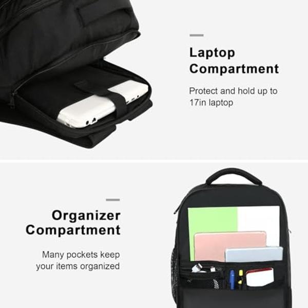 MATEIN Carry on Backpack, Large 40L Flight Approved Travel Backpack with USB Port, TSA Personal Item Travel Bag fits 17" Laptop, Water Resistant Luggage Overnight Weekender Bag for