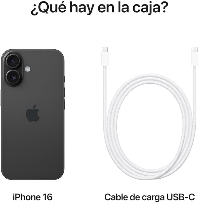 Apple iPhone 16 Plus color Negro 128GB Reacondicionado Abierto  más Cargador para Auto Libre de fabrica 