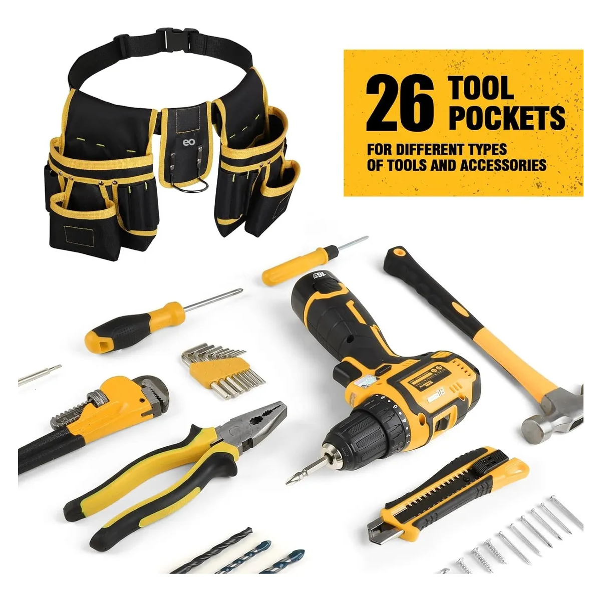 Bolsas Portaherramientas Cangurera Para Electricistas Negro