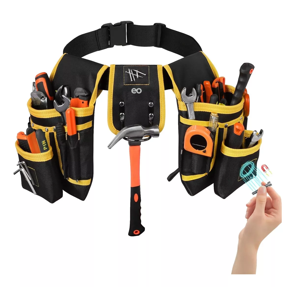 Bolsas Portaherramientas Cangurera Para Electricistas Negro