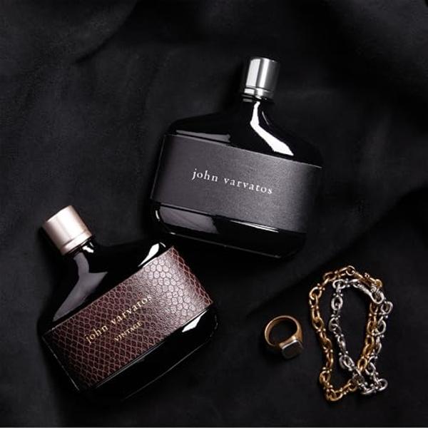 John Varvatos Men's Cologne, Vintage Eau de Toilette EDT Spray, Aromatic Chypre Scent with Notes of Quince Paste, Patchouli & Tobacco Leaf, 4.2 fl oz