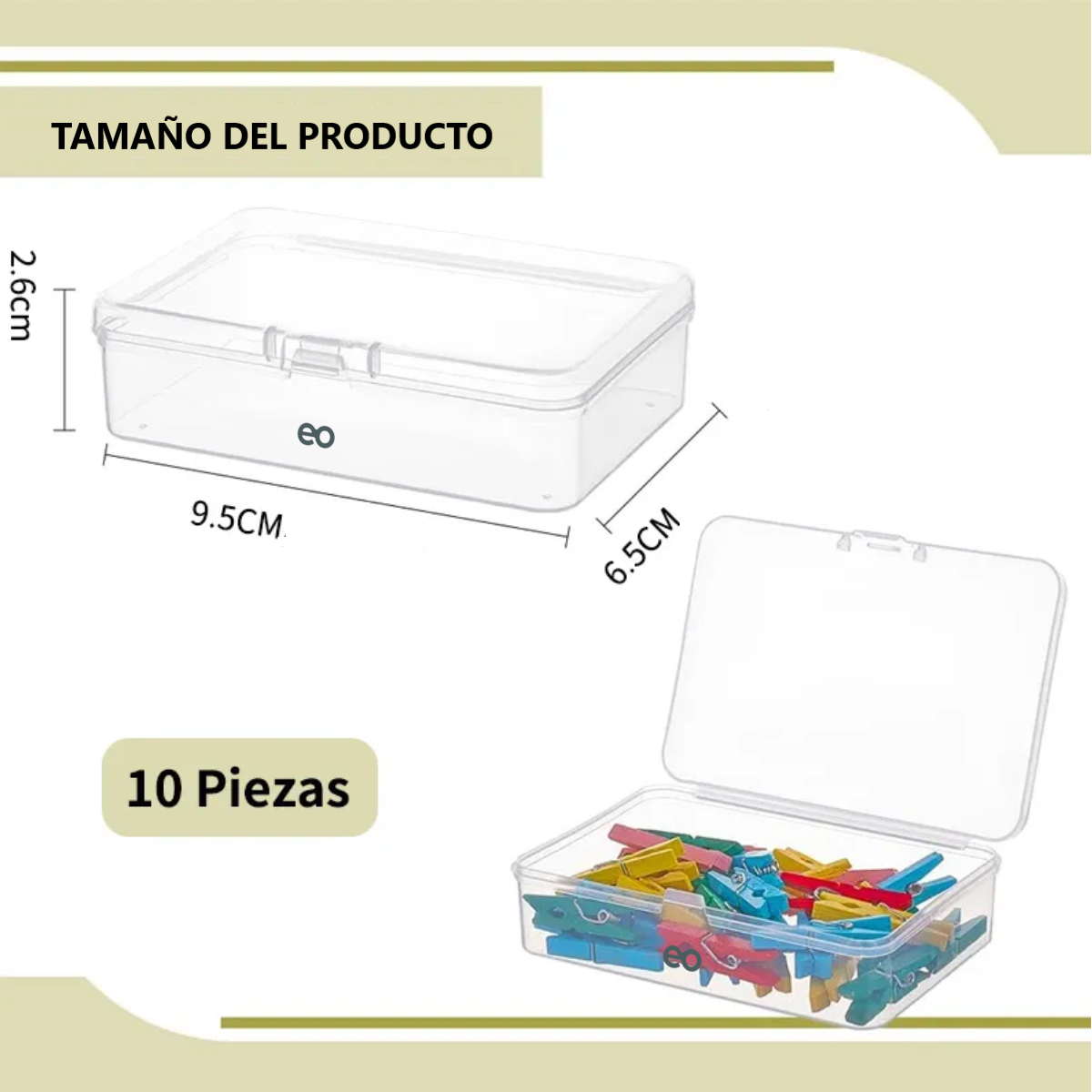 10 Cajas Organizadoras De Plástico Para Tornillos 9,5x6,5 Cm