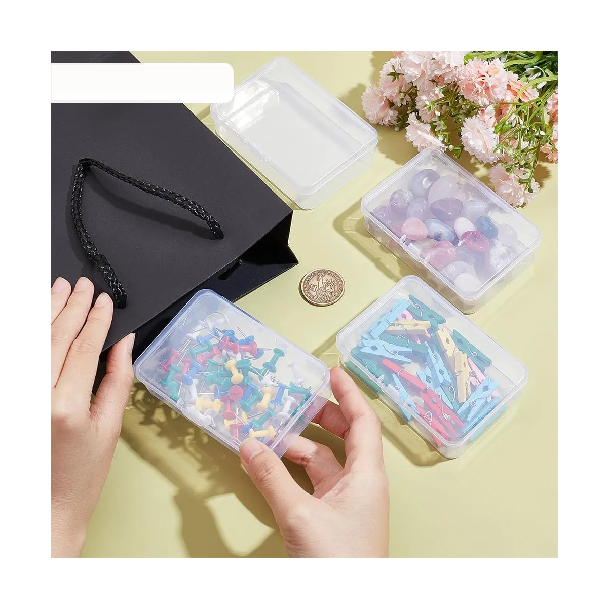 10 Cajas Organizadoras De Plástico Para Tornillos 9,5x6,5 Cm