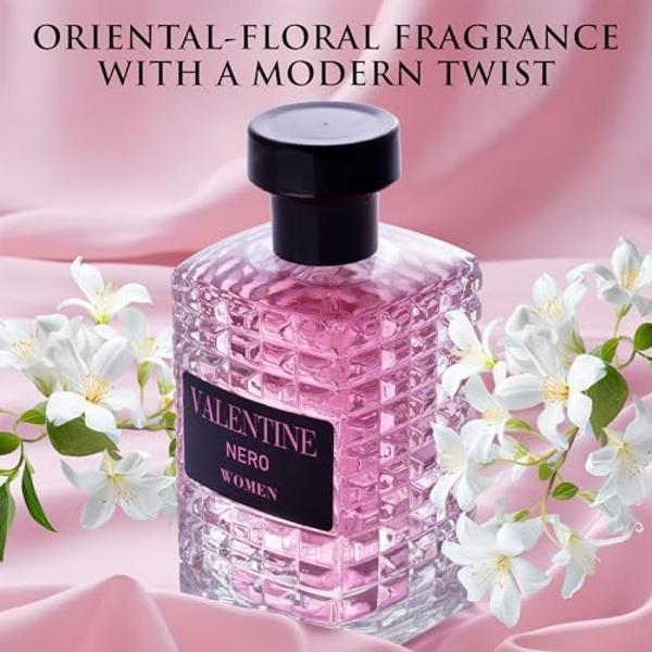 URBAN COLLECTION Valentine for Women Eau De Parfum - Amber Floral Jasmine, Bourbon Vanilla & Woods Oriental-Floral Fragrance with a Modern Twist Elegant 100ml Bottle Packed in Pape
