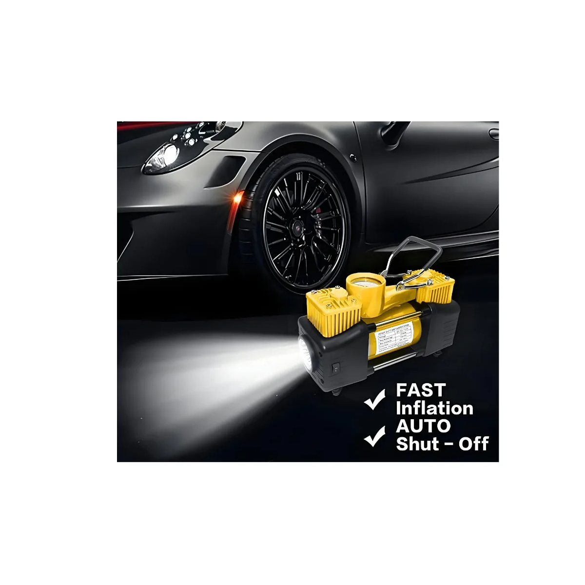 Compresor Aire Doble 2 Piston Cilindro 12v Metal Auto