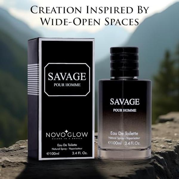 Savage for Men 3.4 Oz Men's Eau De Toilette Spray Refreshing & Warm Masculine Scent for Daily Use Men's Casual Cologne Great Holiday Gift Smell Fresh All Day A Gift for Any Occasio