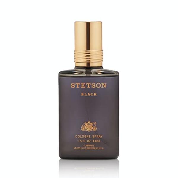 Stetson Black - Cologne for Men - Woody, Dark and Spicy Scent with Fragrance Notes of Sandalwood, Spices, and Suede - 1.5 Fl Oz