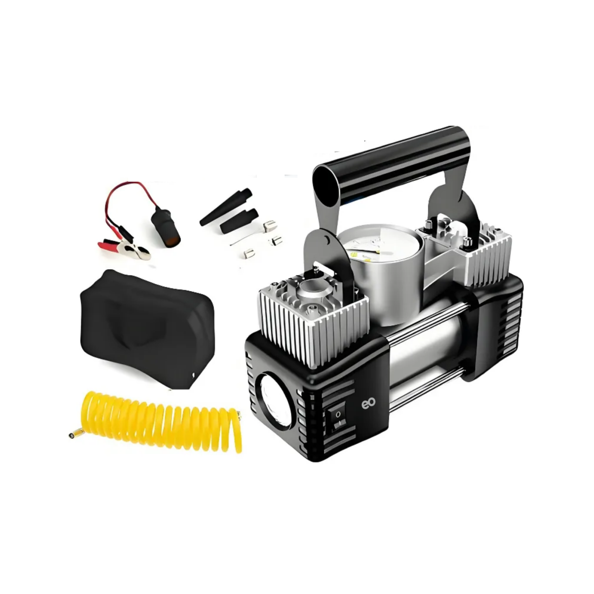 Compresor Aire Doble 2 Piston Cilindro 12v Metal Auto