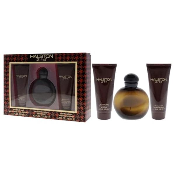 Halston Z-14 for Men - 2 Pc Gift Set 4.2oz EDC Spray, 3.4oz After Shave Balm, 3.4oz Hair and Body Wash