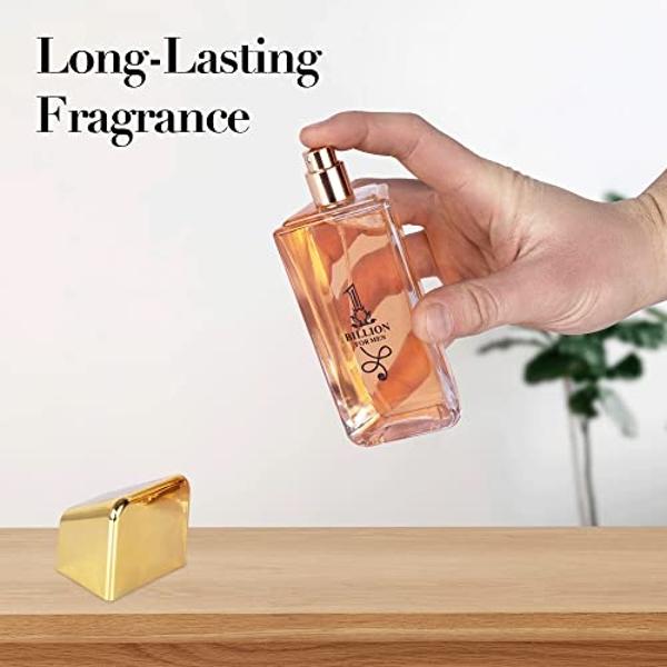 1 Billion- Eau De Toilette Spray Perfume, Fragrance For Men- Daywear, Casual Daily Cologne Set with Deluxe Suede Pouch- 3.4 Oz Bottle- Ideal EDT Beauty Gift for Birthday, Anniversa