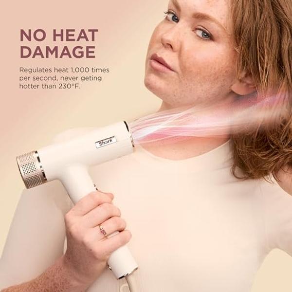 Shark Hair Dryer | SpeedStyle | No Heat Damage Hair Styling Tool | 3 Styling Tools Included | Portable & Powerful Blow Dryer | Best for Straight & Wavy Hair | Silk | HD331
