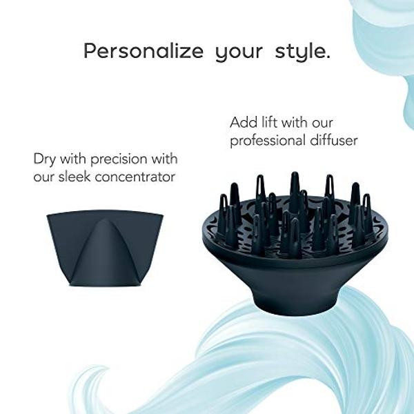INFINITIPRO BY CONAIR SmoothWrap Hair Dryer with Diffuser | Blow Dryer for Less Frizz, More Volume and Body | With Advanced Plasma and Ceramic Technology | Mint