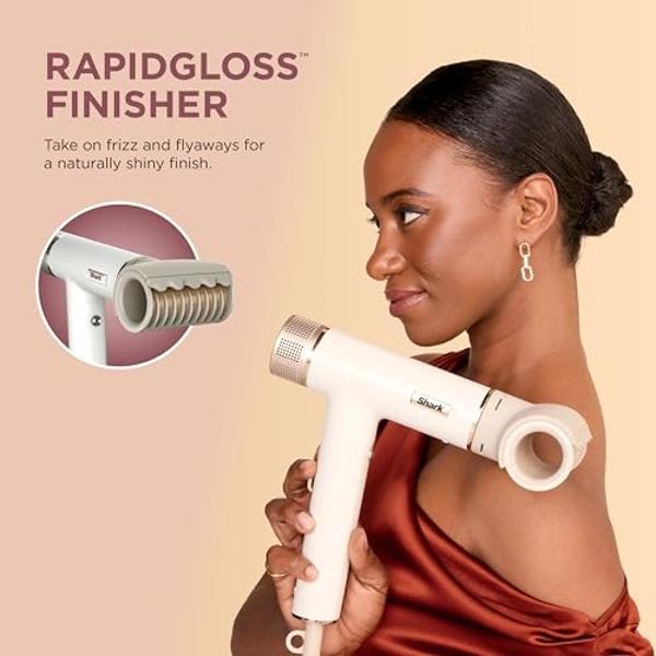Shark Hair Dryer | SpeedStyle | No Heat Damage Hair Styling Tool | 3 Styling Tools Included | Portable & Powerful Blow Dryer | Best for Straight & Wavy Hair | Silk | HD331