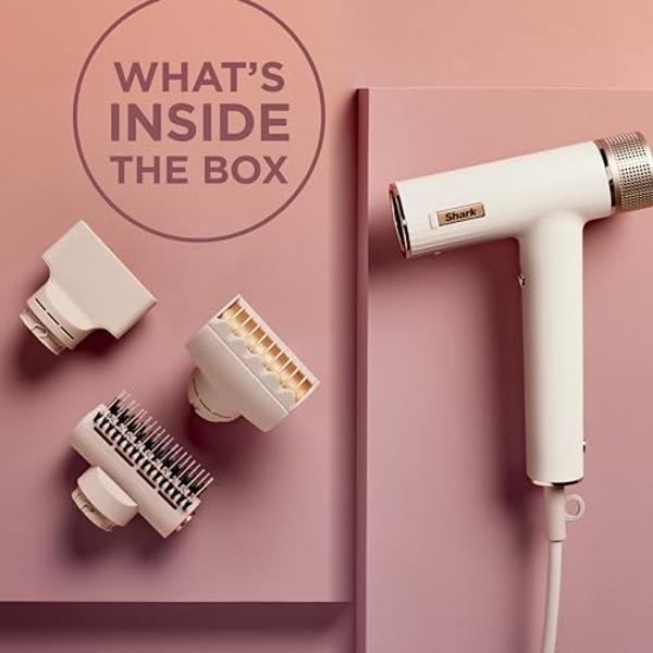 Shark Hair Dryer | SpeedStyle | No Heat Damage Hair Styling Tool | 3 Styling Tools Included | Portable & Powerful Blow Dryer | Best for Straight & Wavy Hair | Silk | HD331