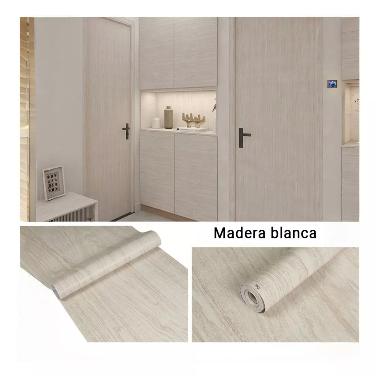 Papel Tapiz Autoadhesivo De Pvc 10m X 45cm Veteado De Madera