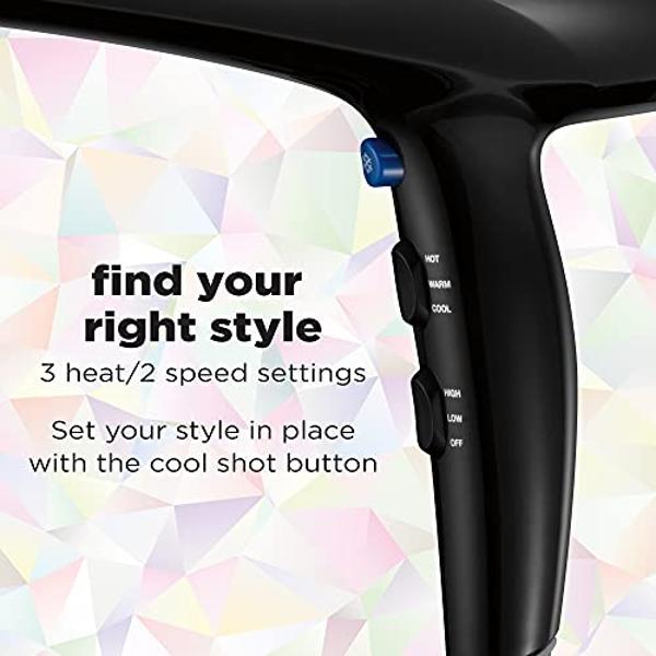 INFINITIPRO BY CONAIR SmoothWrap Hair Dryer with Diffuser | Blow Dryer for Less Frizz, More Volume and Body | With Advanced Plasma and Ceramic Technology | Mint