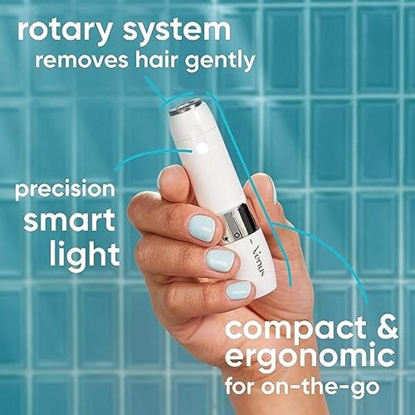 Gillette Venus Mini Facial Hair Remover for Women Face, Portable Electric Shaver/Razor, Face Hair Removal for Women, Dermaplaning Tool, Trimmer