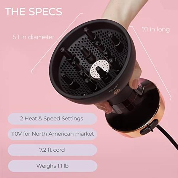Bellissima Italia Hair Diffuser Diffon Ceramic - Lightweight Curly Hair Dryer with Argan Oil - DF1 5000